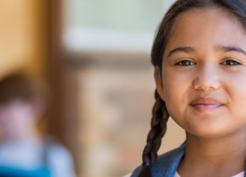 Little girl with pigtails