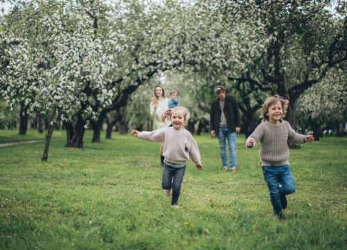 kids running outside